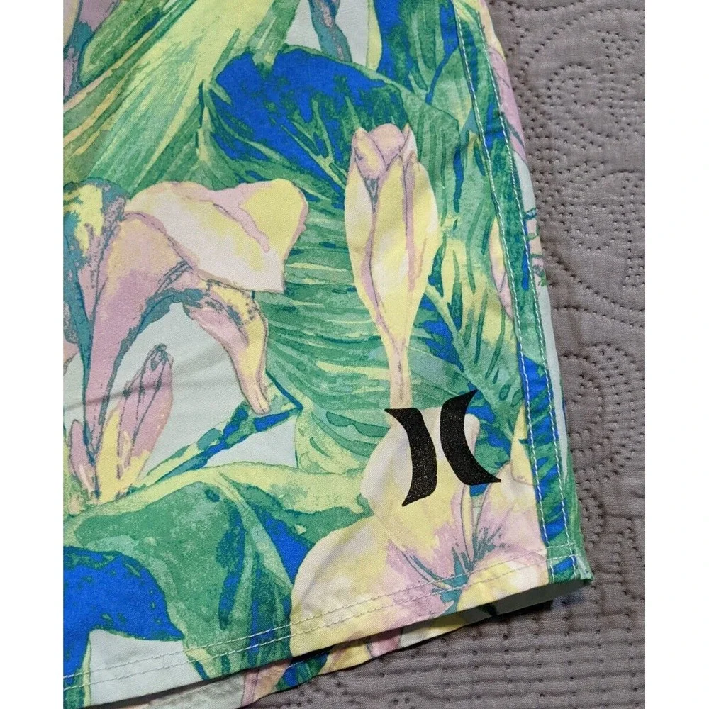 Hurley Board Shorts Men's Hawaiian Tropical Flowers Unlined Swim Trunks Size XL